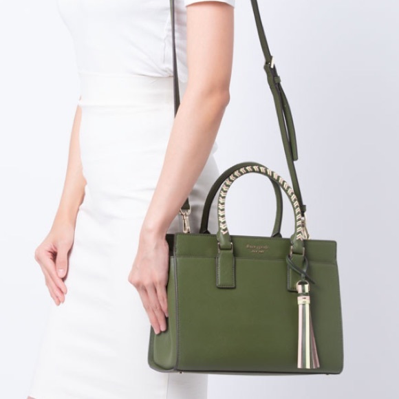 Kate spade Cameron woven sapling green satchel - Picture 3 of 6